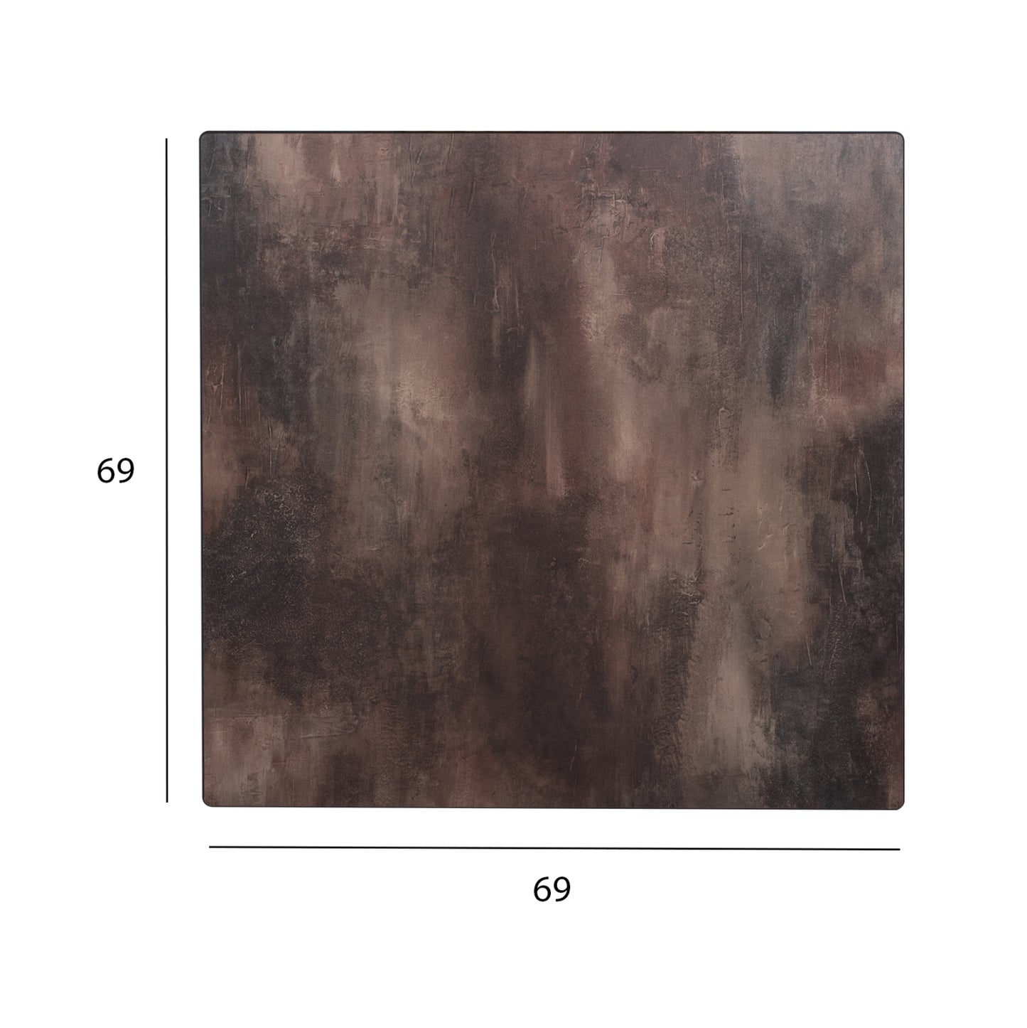 Hpl Tabletop Hm5838.25 Square In Ferndale Concrete Color 69x69cm