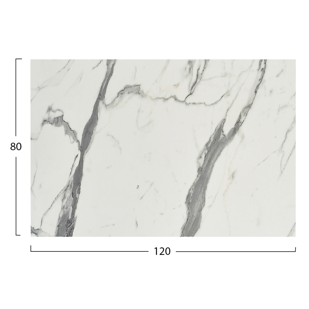 Hpl Tabletop Hm5840.31 Rectangular In White Marble 120x80cm.