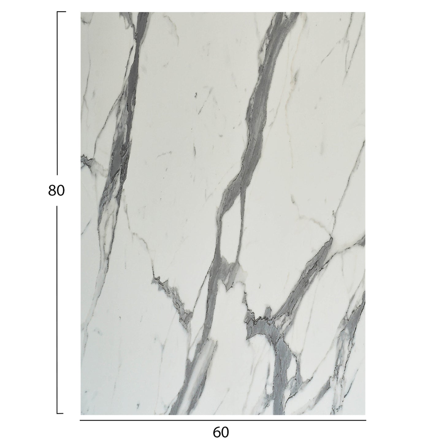 Hpl Tabletop Hm6350.31 Rectangular In White Marble Color 60x80cm