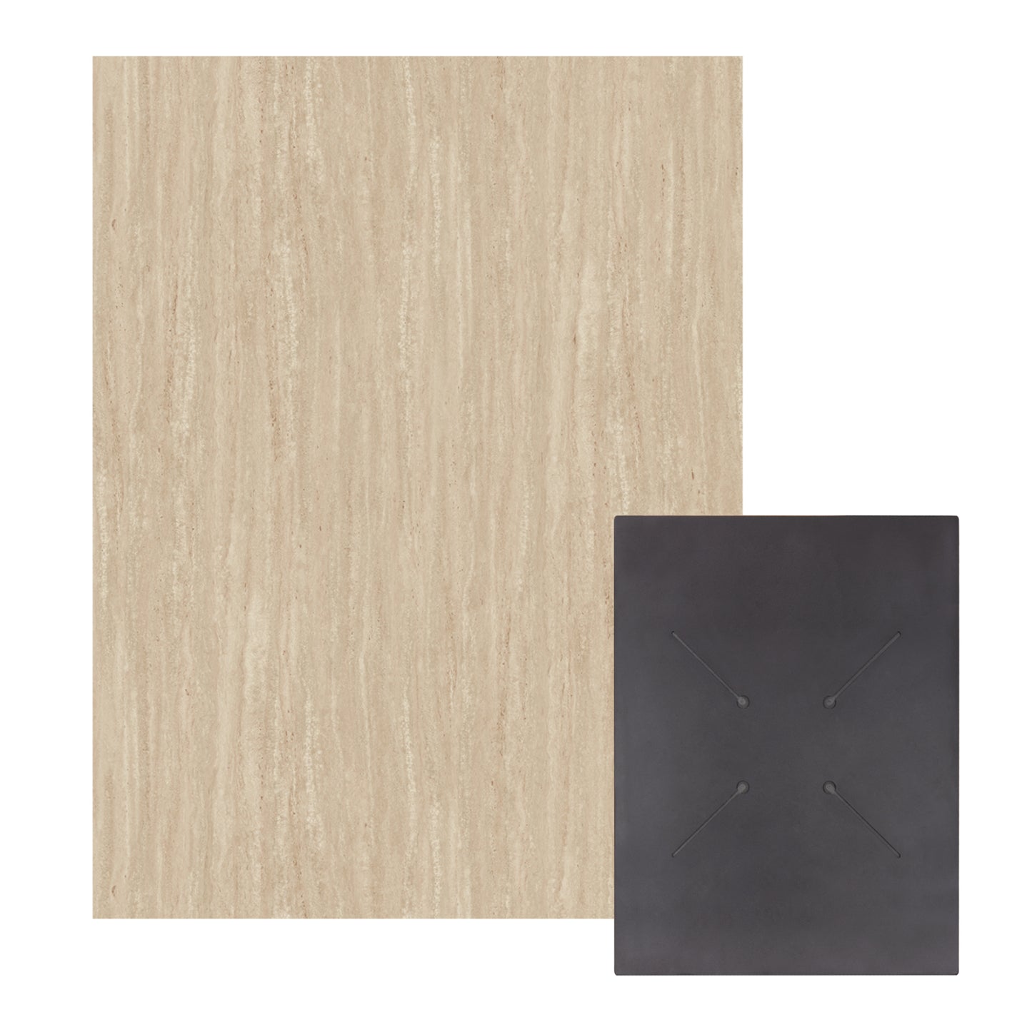 Hpl Tabletop Hm6350.35 Rectangular In Travertine Stone Color 60x80cm