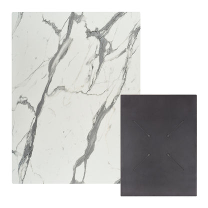 Hpl Tabletop Hm6350.31 Rectangular In White Marble Color 60x80cm