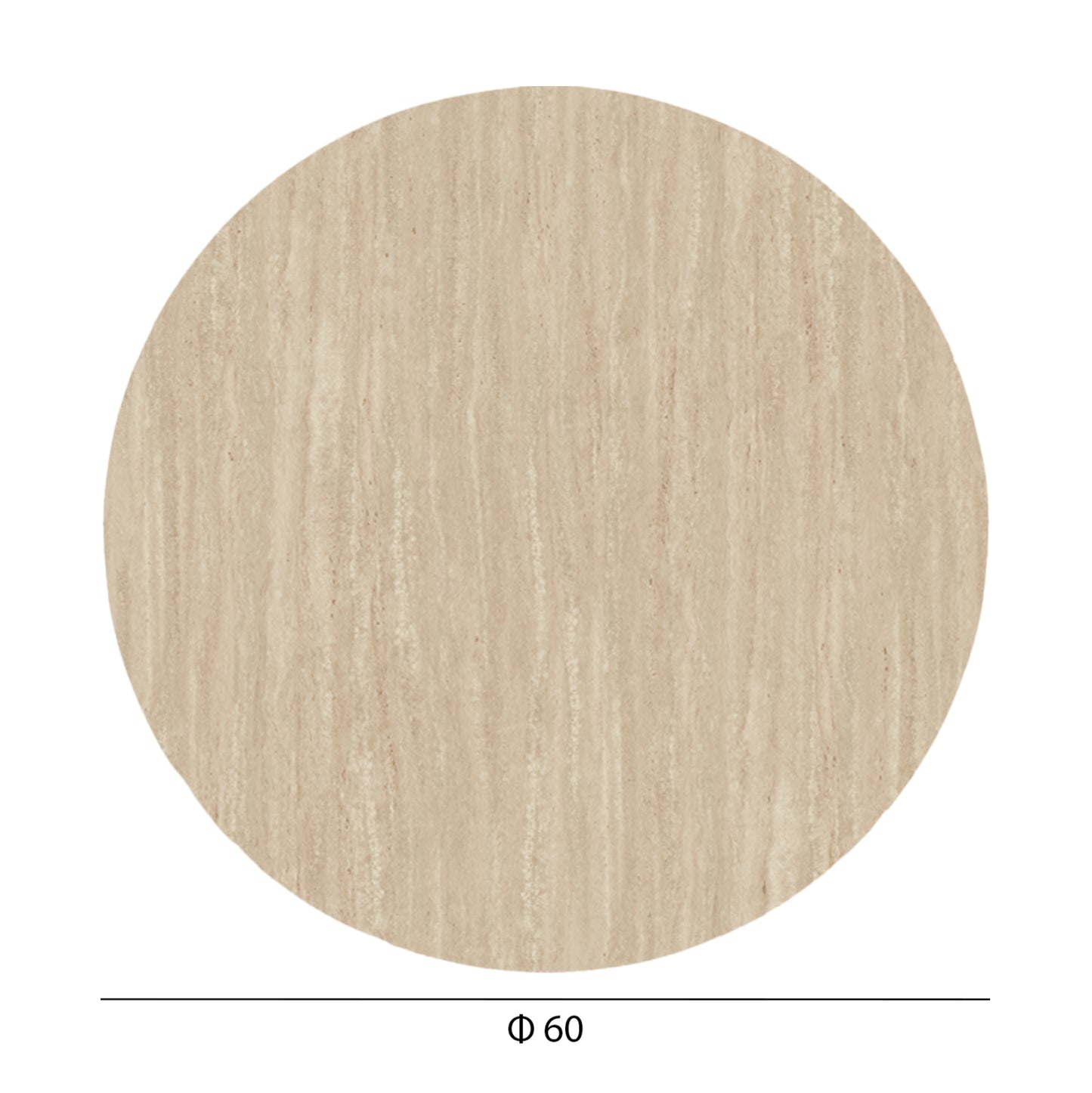 Hpl Tabletop Hm5841.35 Round In Travertine Stone Φ60cm.