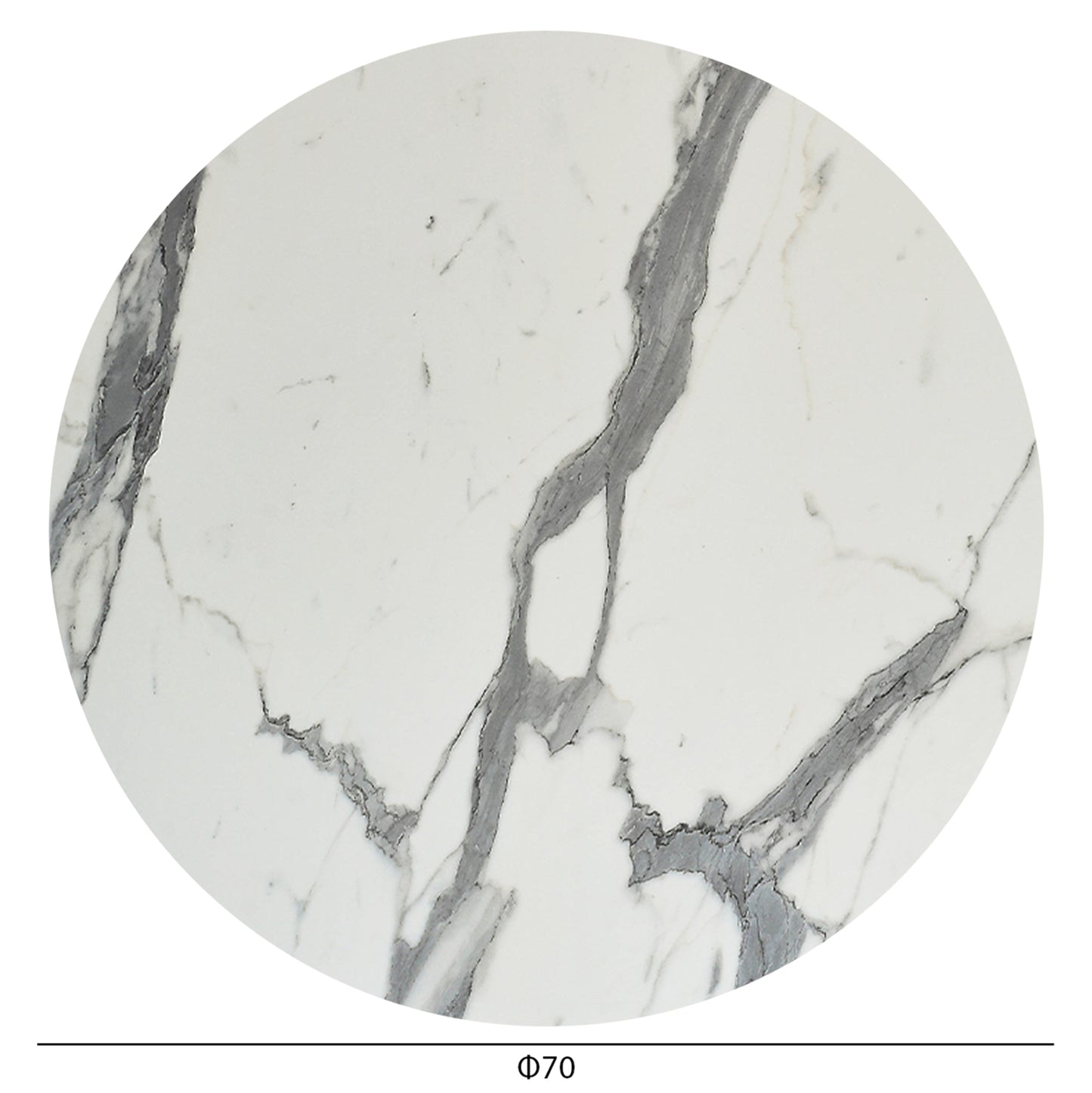 Hpl Tabletop Hm5842.31 Round In White Marble Φ70cm.