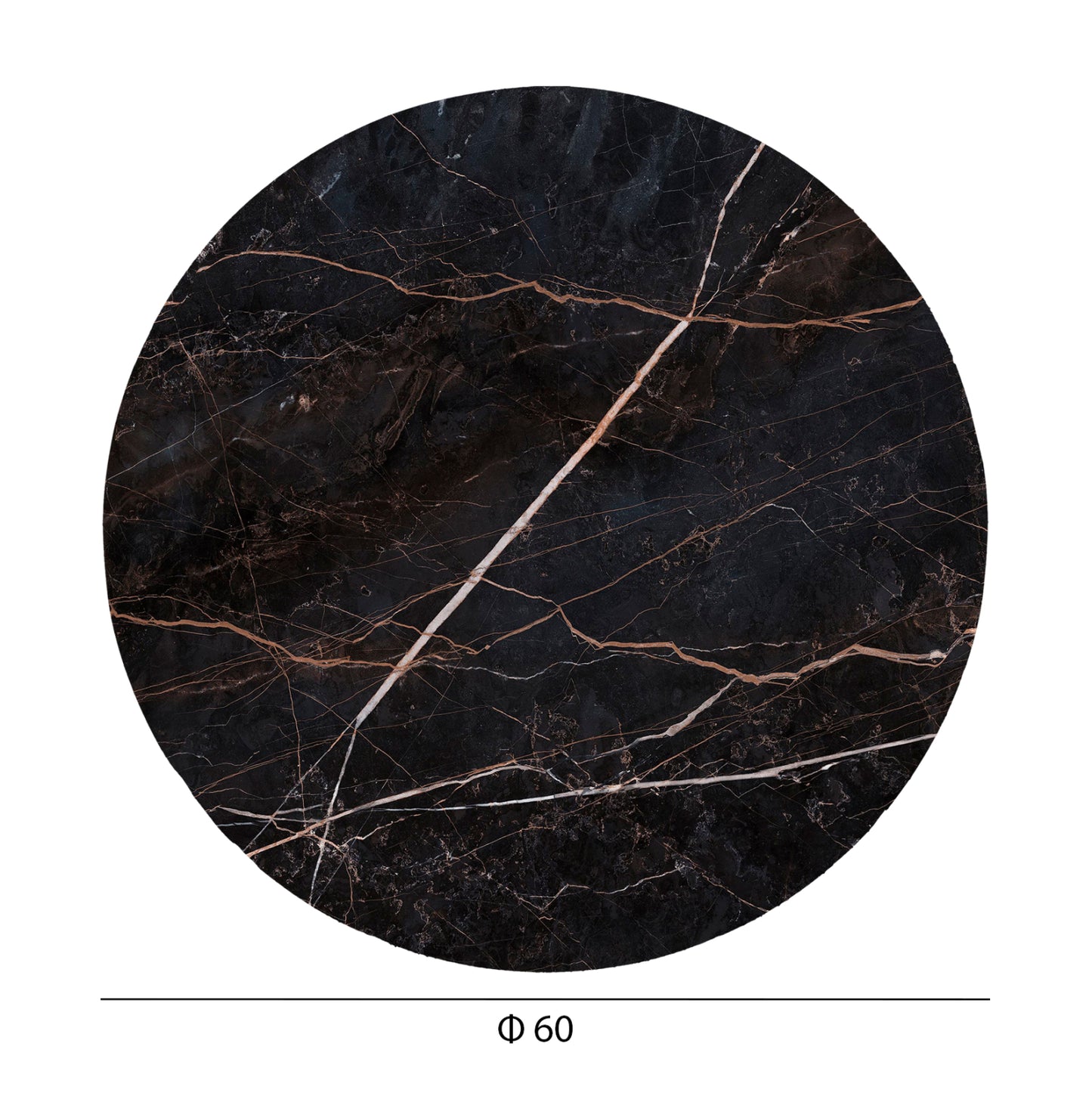 Hpl Tabletop Hm5841.34 Round In Black Marble Φ60cm.