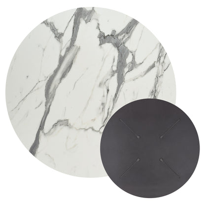 Hpl Tabletop Hm5842.31 Round In White Marble Φ70cm.