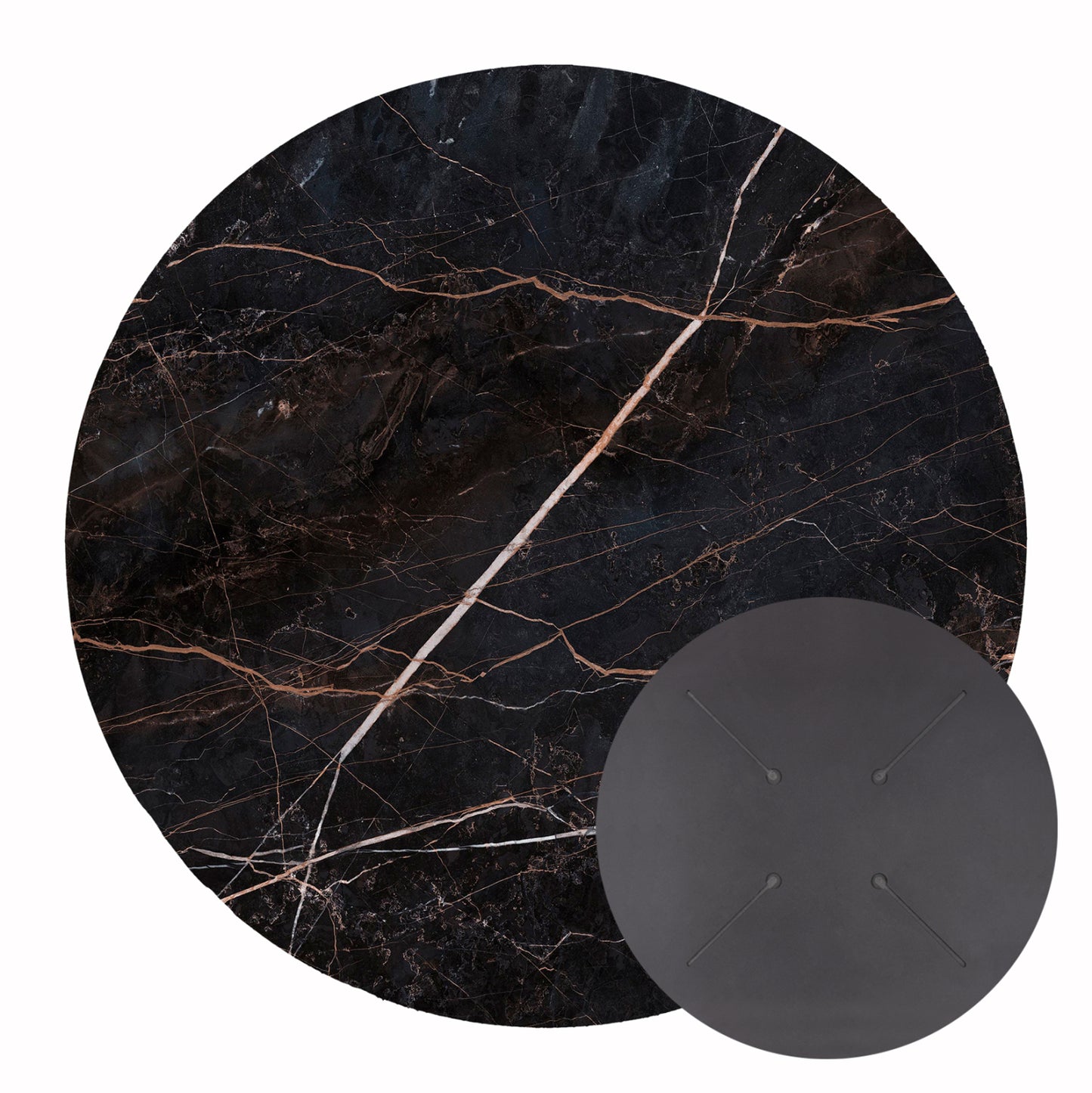 Hpl Tabletop Hm5841.34 Round In Black Marble Φ60cm.