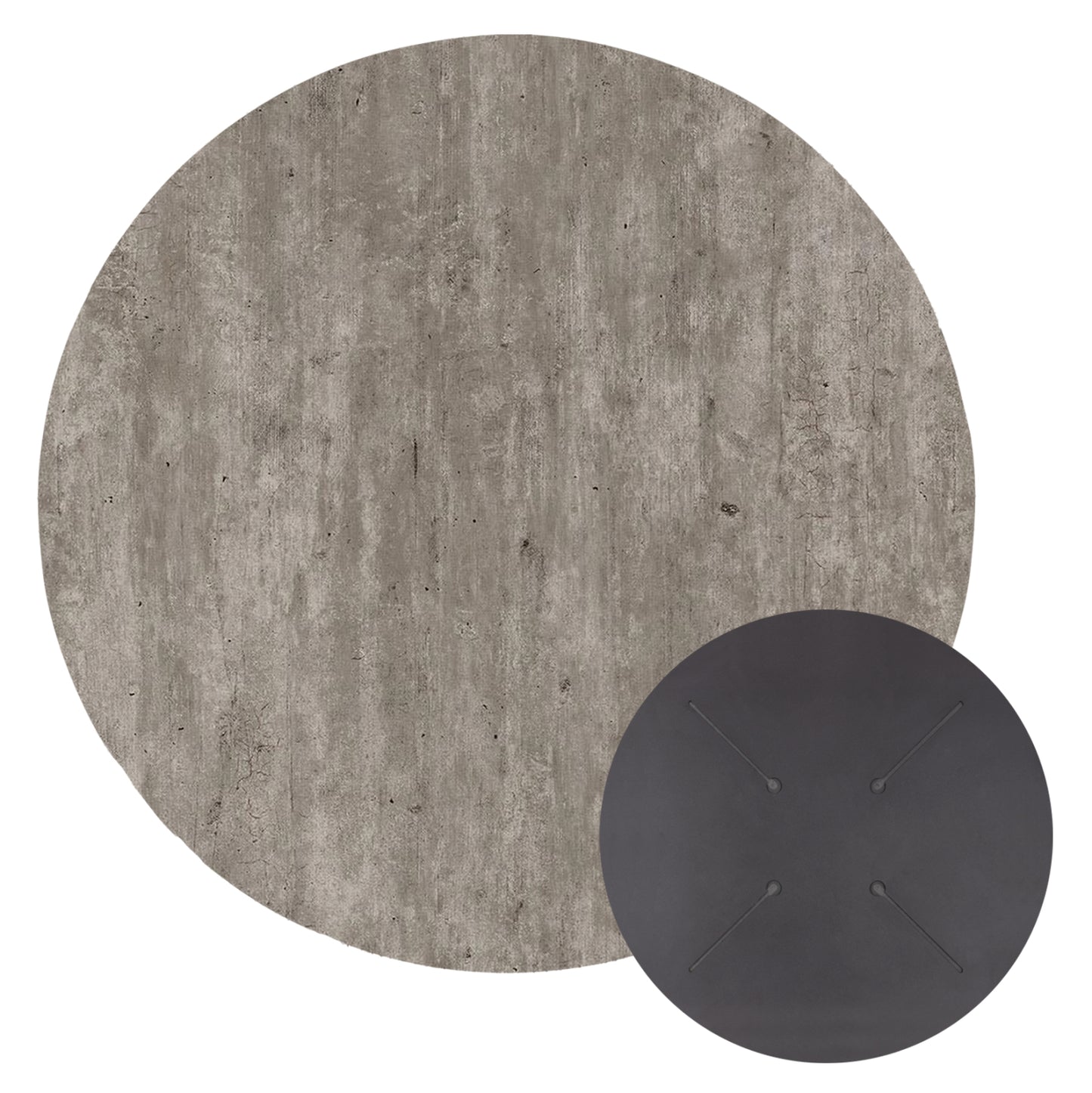 Hpl Tabletop Hm5842.37 Round In Concrete Φ70cm.