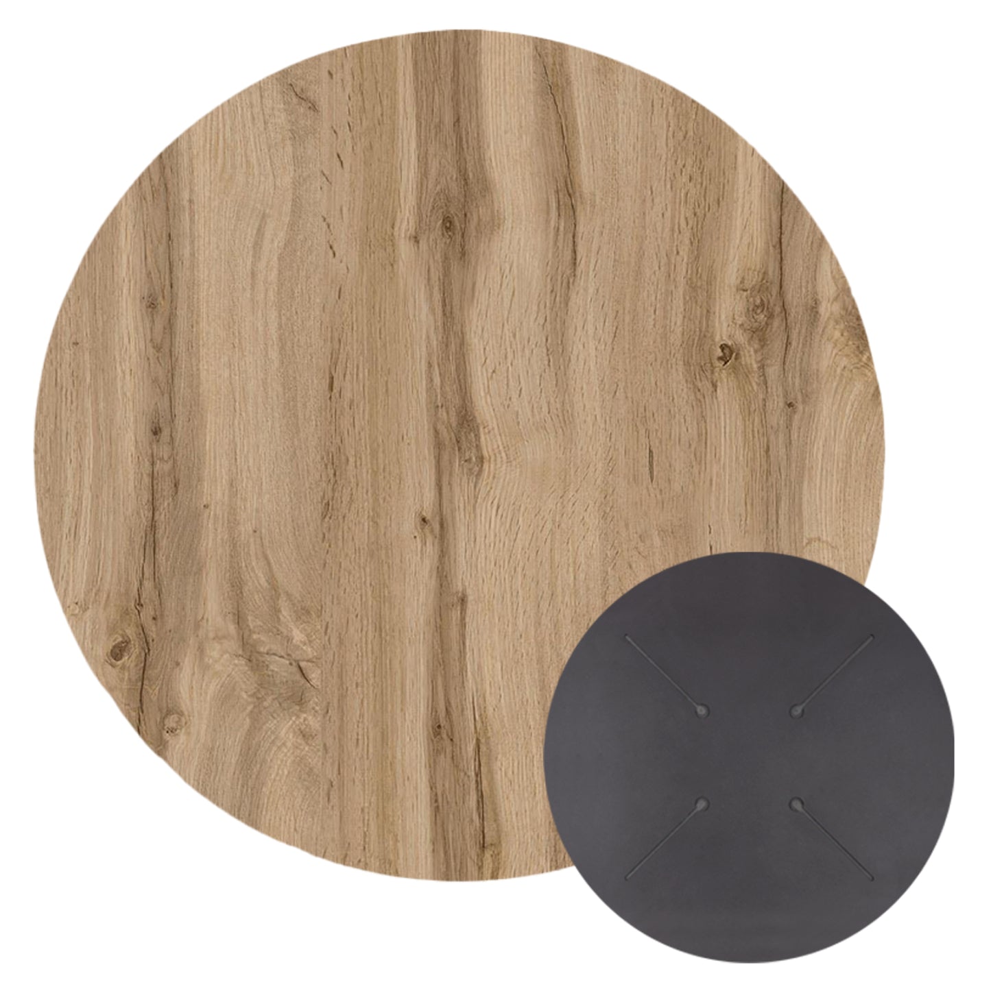 Hpl Tabletop Hm5842.36 Round In Sonama Oak Φ70cm.
