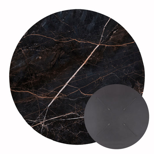 Hpl Tabletop Hm5841.34 Round In Black Marble Φ60cm.