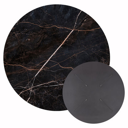 Hpl Tabletop Hm5842.34 Round In Black Marble Φ70cm.