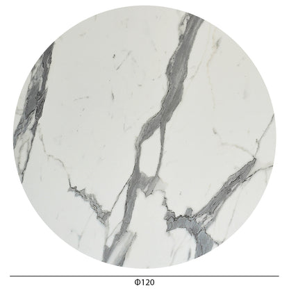 Hpl Tabletop Hm6351.31 Round In White Marble Φ120cm.