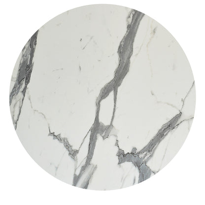 Hpl Tabletop Hm6351.31 Round In White Marble Φ120cm.