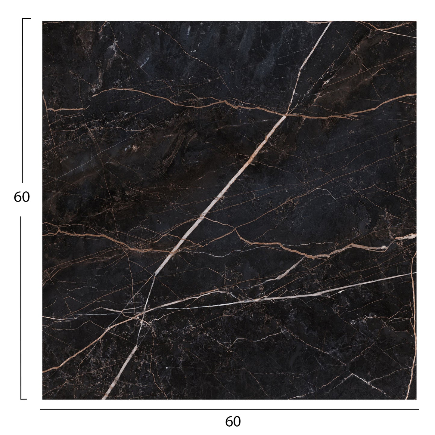 Hpl Tabletop Hm5837.34 Square In Black Marble Color 60x60cm
