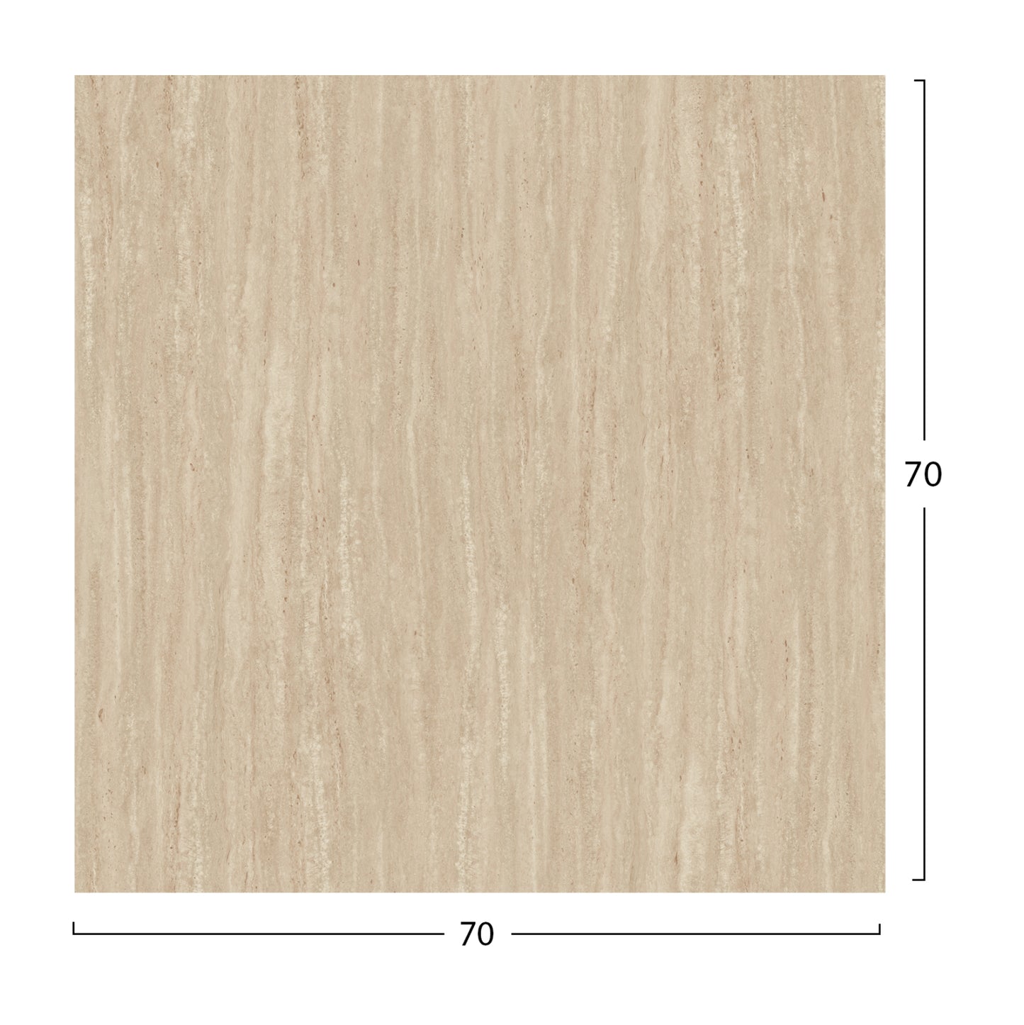Square Hpl Tabletop Hm5838.35 Travertine Stone 70x70cm.