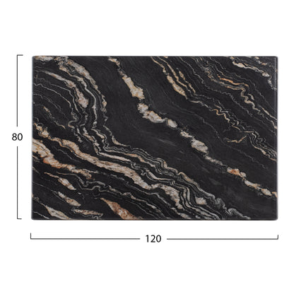 Tabletop Rectangular Hm5630.15 Werzalit 120x80cm. Black Gold Marble 5787