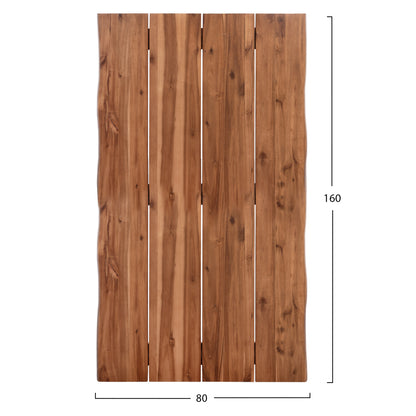 Tabletop Rectangular Hm6302.01 Solid Acacia Wood In Natural Color--160x80x3.5 (thickness)cm.