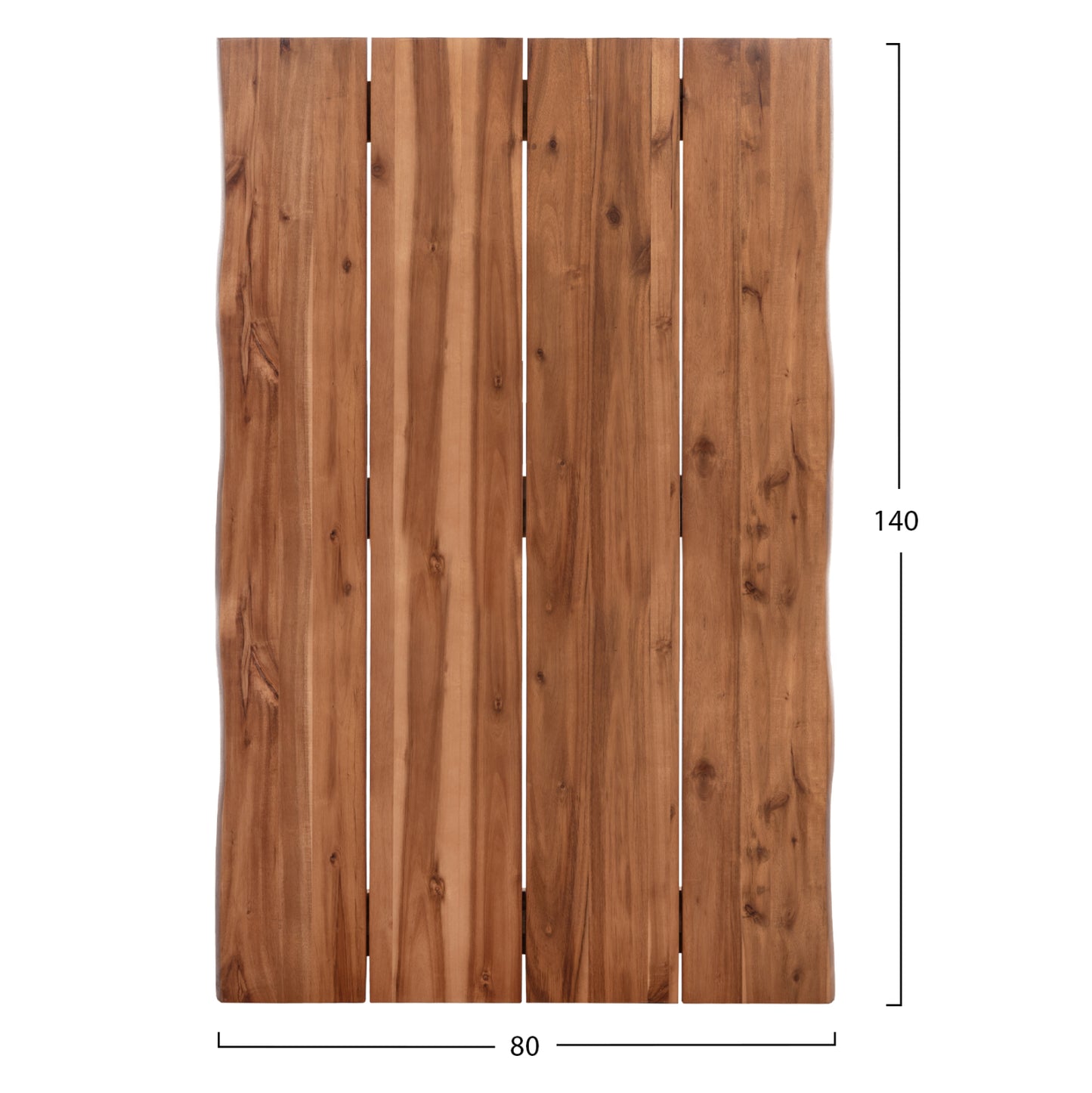 Tabletop Rectangular Hm6301.01 Solid Acacia Wood In Natural Color--140x80x3.5 (thickness)cm.