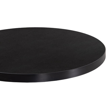 Sintered Stone Round Tabletop Hm6652.01 Black With Black Alu "ring" Frame Φ60cm.