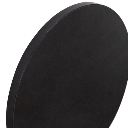 Sintered Stone Round Tabletop ΗΜ6652.03 Black Marble--black Alu "ring" Frame Φ60cm.