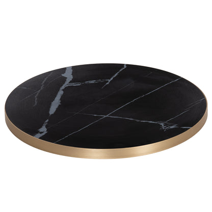 Sintered Stone Round Tabletop Hm6652.05 Grey Marble--grey Alu "ring" Frame Φ60cm.