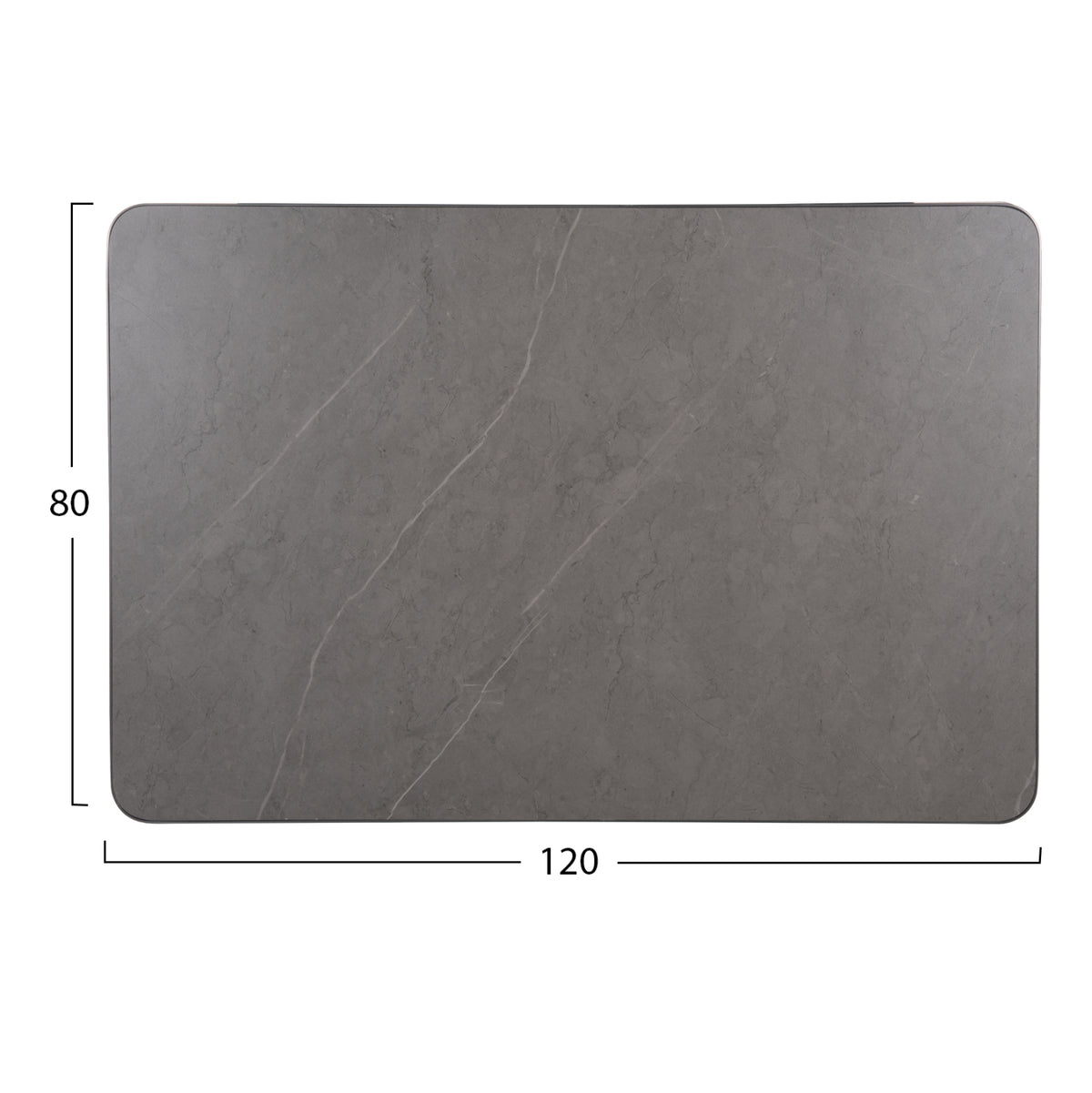 Sintered Stone Rectangular Tabletop Hm6656.05 Grey Marble--grey Alu Frame 120x80cm.