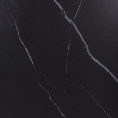 Sintered Stone Square Tabletop Hm6654.03 Black Marble--black Alu "ring" Frame 70x70cm.