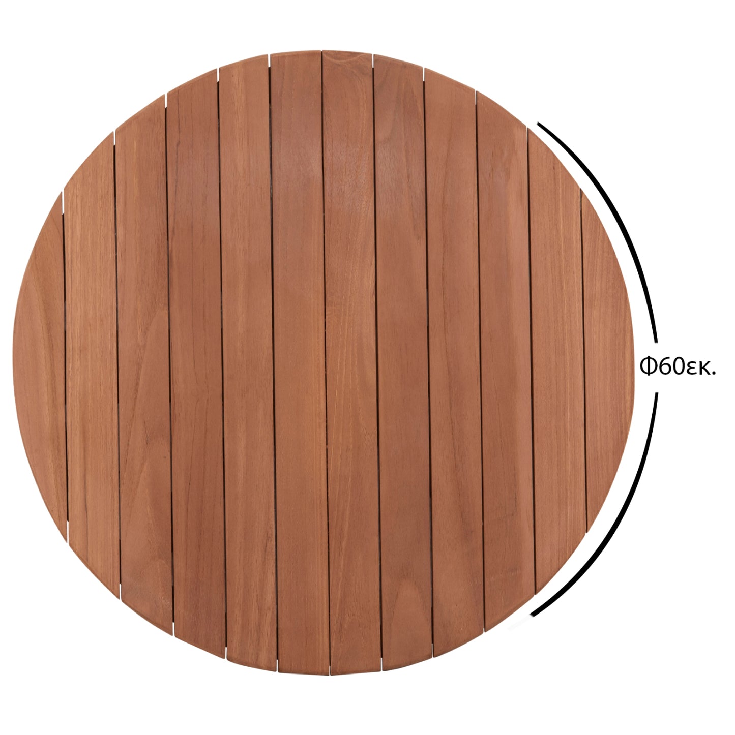 Tabletop Round Hm18132 Teak Wood--natural Color Φ60x4(thickness)cm.