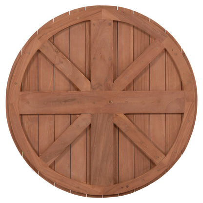 Tabletop Round Hm18132 Teak Wood--natural Color Φ60x4(thickness)cm.