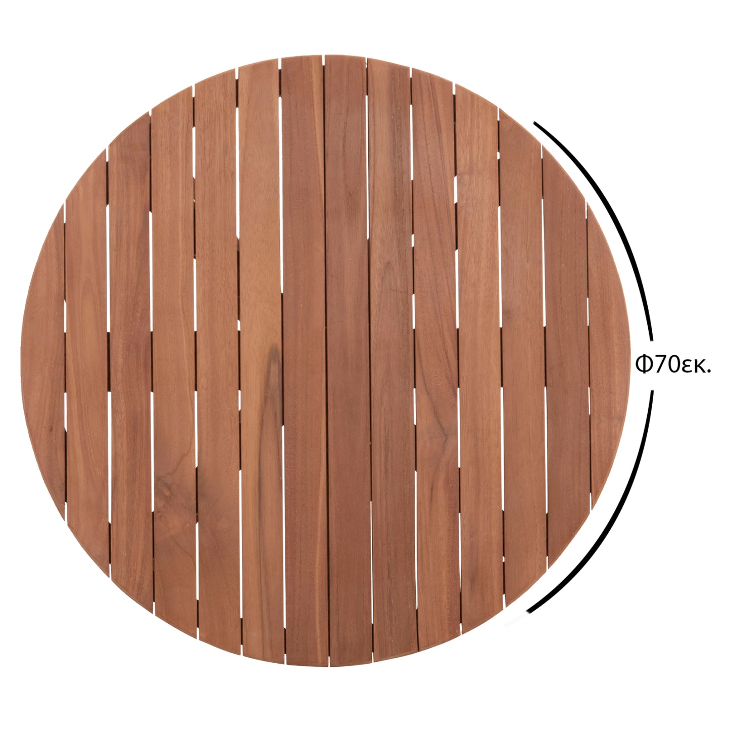 Tabletop Round Hm18133 Teak Wood--natural Color Φ70x4(thickness)cm.