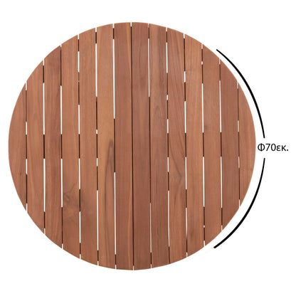 Tabletop Round Hm18133 Teak Wood--natural Color Φ70x4(thickness)cm.