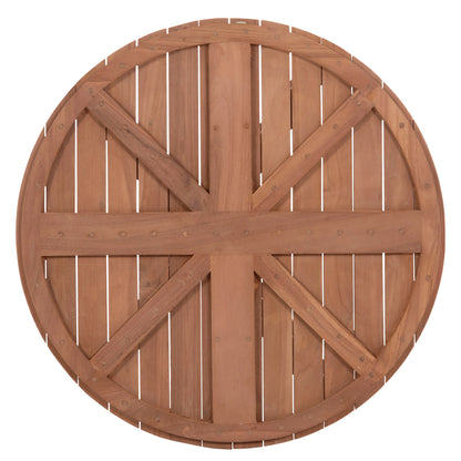 Tabletop Round Hm18133 Teak Wood--natural Color Φ70x4(thickness)cm.
