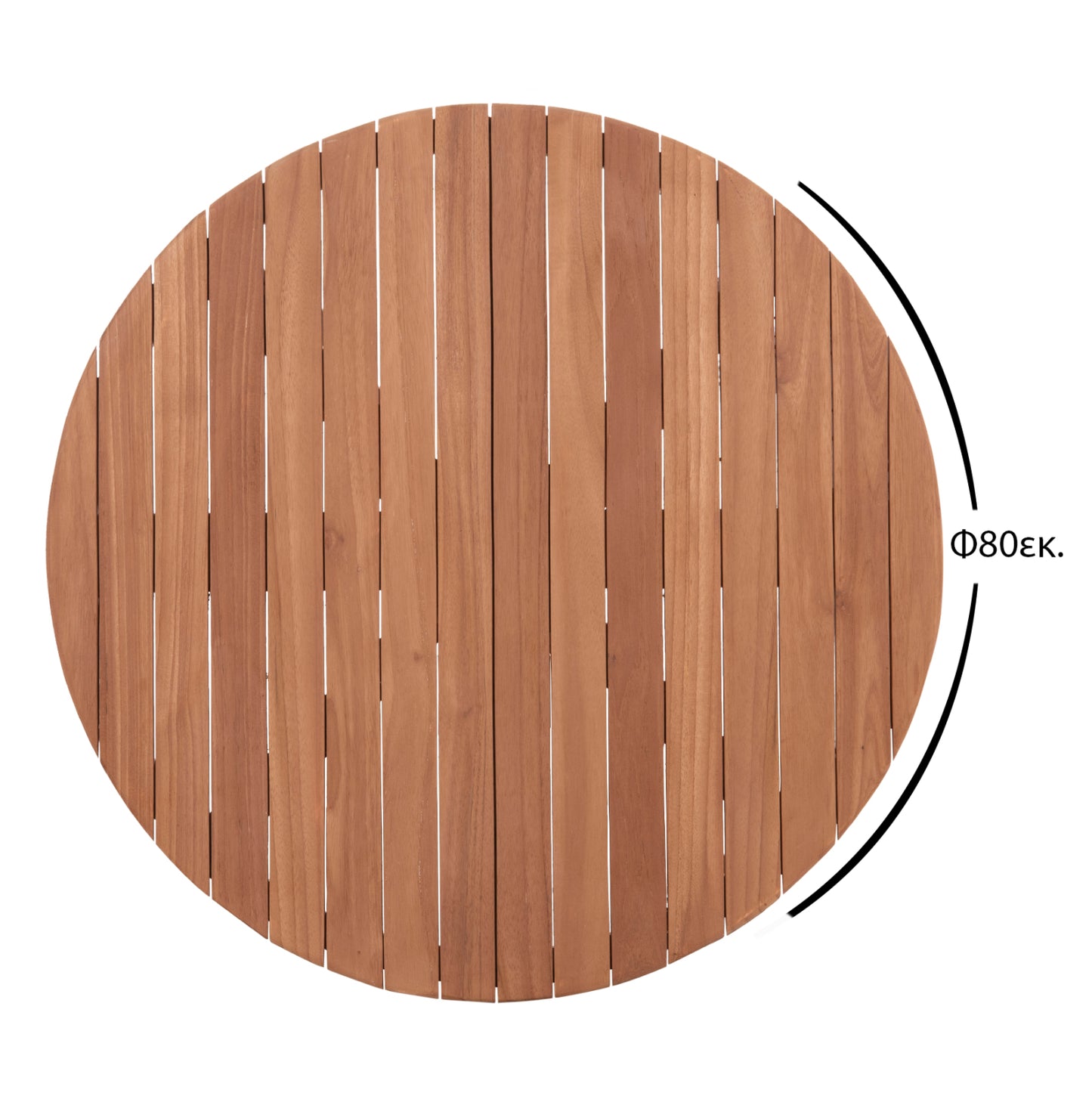 Tabletop Round Hm18134 Teak Wood--natural Color Φ80x4(thickness)cm.