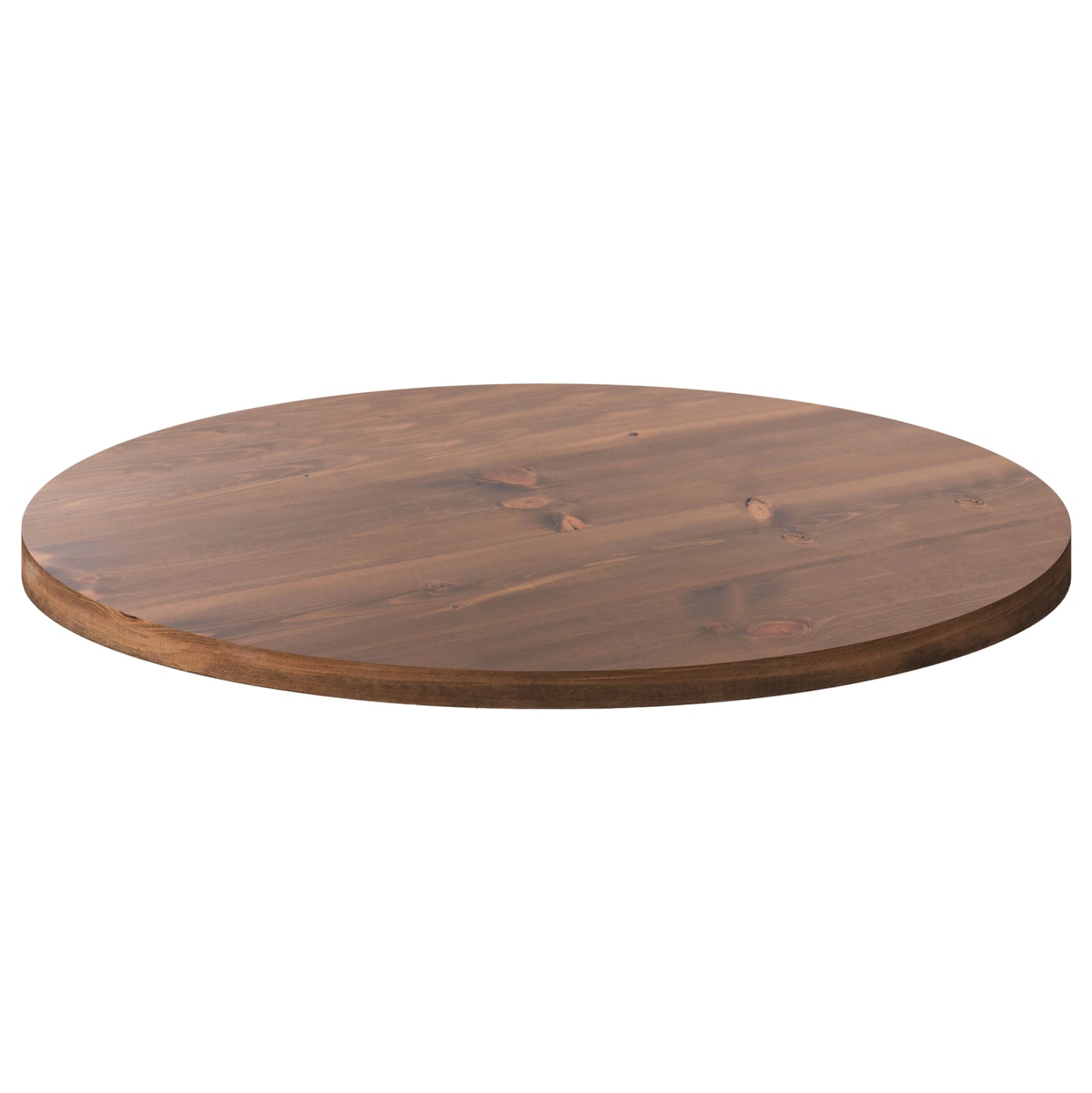 Round Tabletop Hm6154 Solid Fir Wood In Walnut Varnish Φ80x4(thickness)cm.
