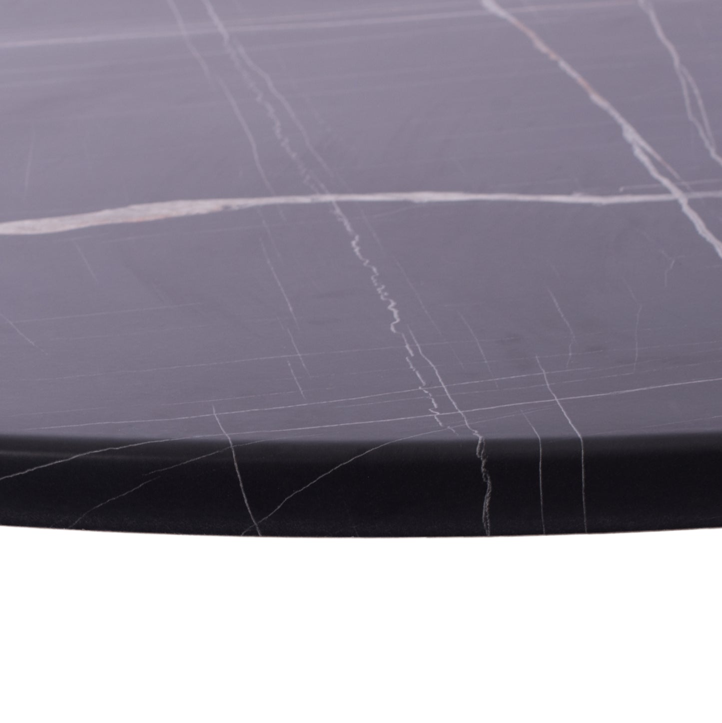 Tabletop Round Made Of Werzalit Black Marble-look 741 Hm5227.13 Φ60cm