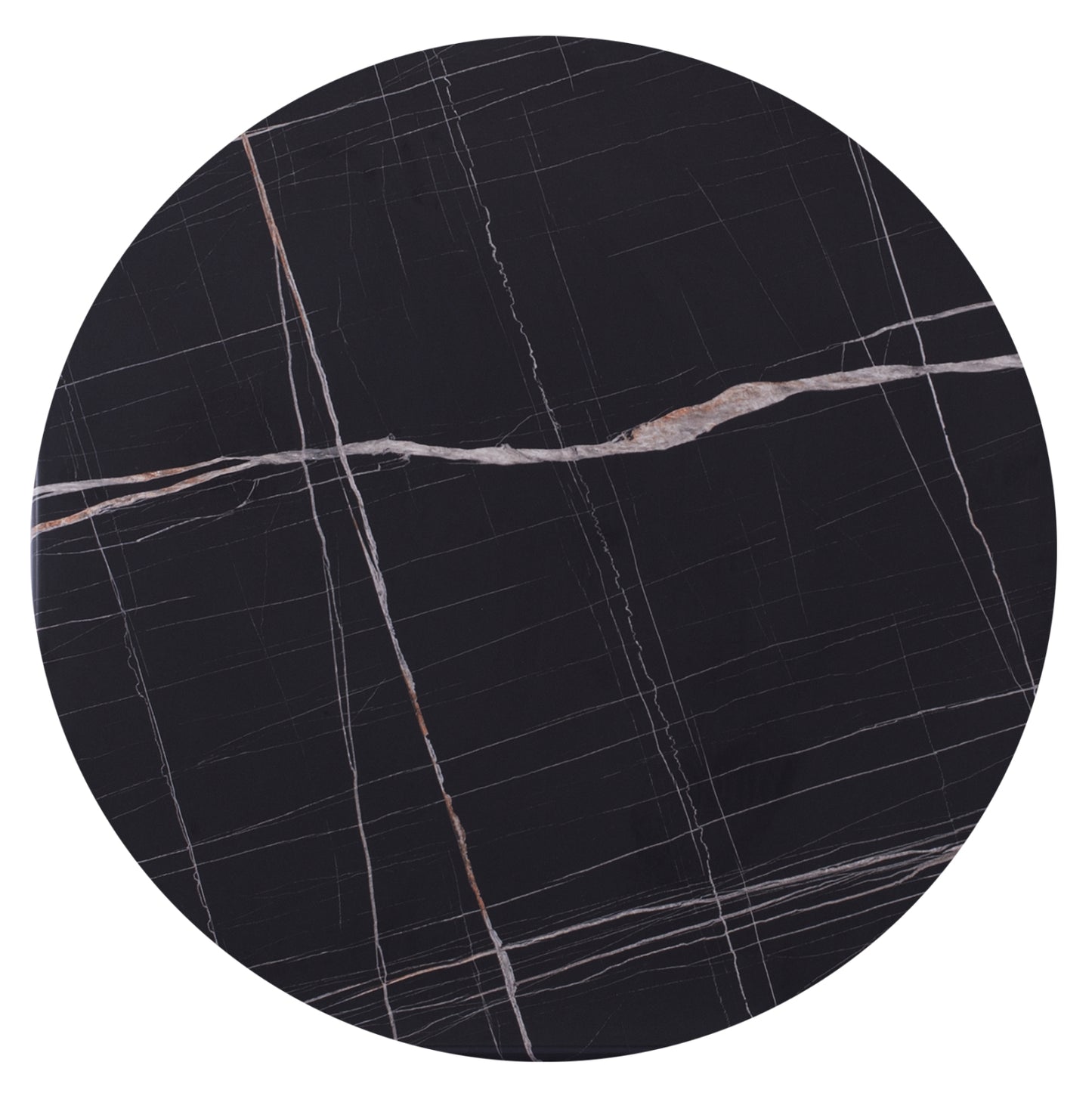 Tabletop Round Made Of Werzalit Black Marble-look 741 Hm5227.13 Φ60cm