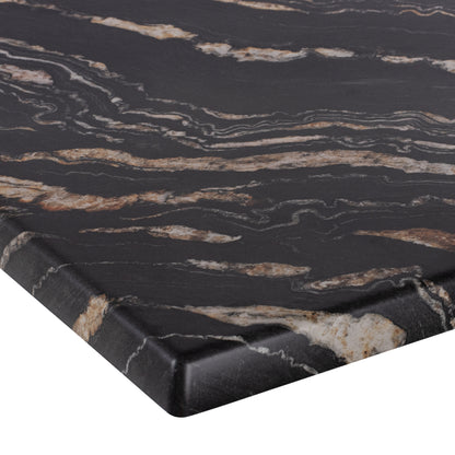 Tabletop Square Hm5231.15 Werzalit 80x80cm. Black Gold Marble 5787