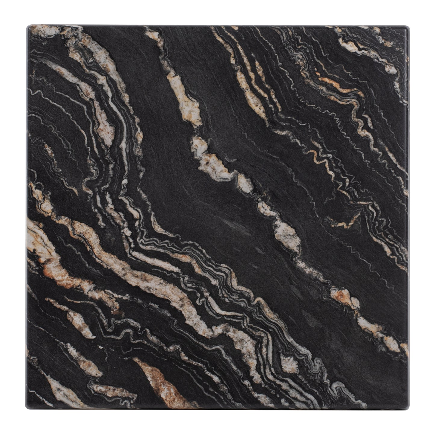Tabletop Square Hm5231.15 Werzalit 80x80cm. Black Gold Marble 5787