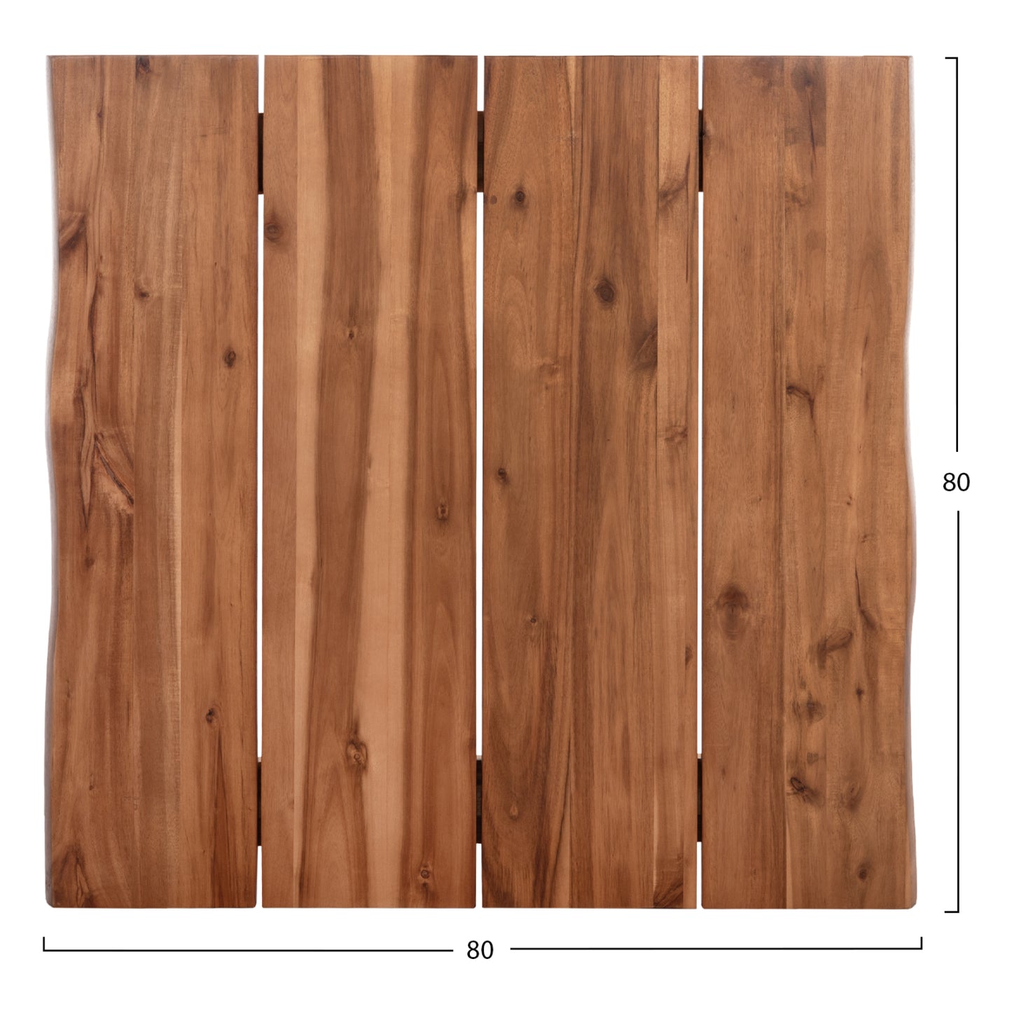 Tabletop Square Hm6300.01 Solid Acacia Wood In Natural Color--80x80x3.5 (thickness) Cm.