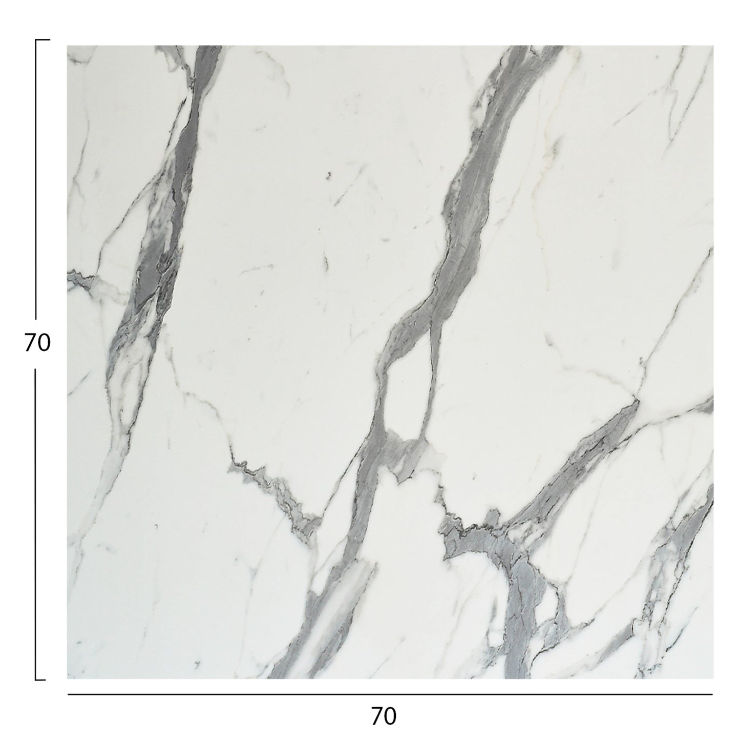 Square Hpl Tabletop Hm5838.31 White Marble 70x70cm.