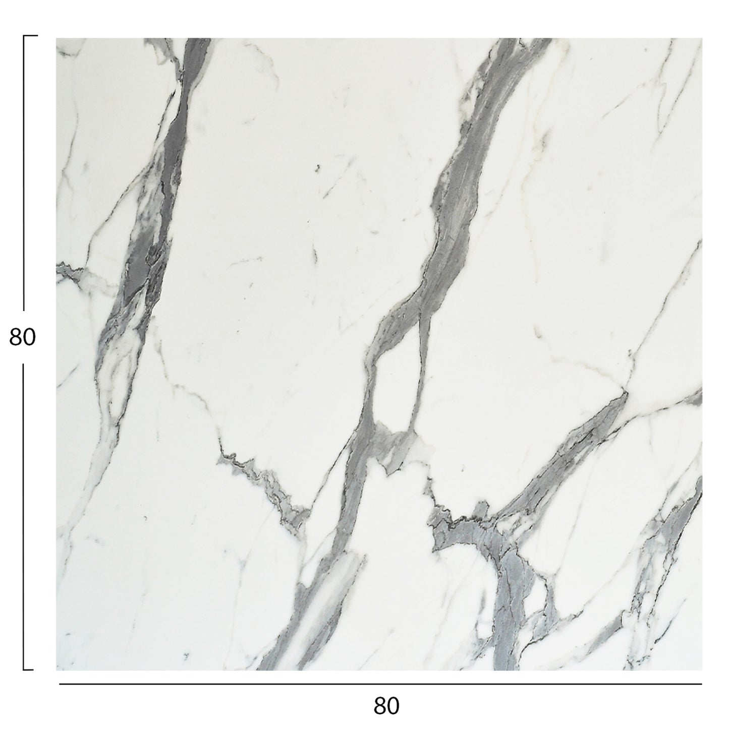 Square Hpl Tabletop Hm5839.31 White Marble 80x80cm.
