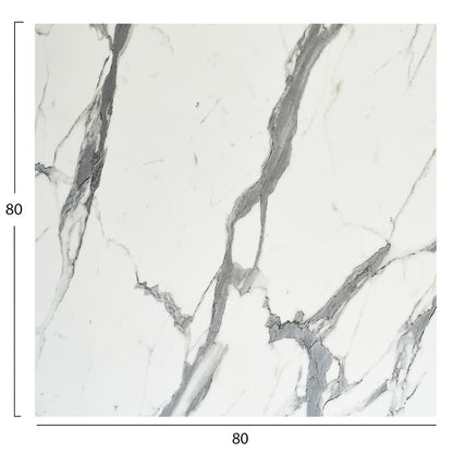 Square Hpl Tabletop Hm5839.31 White Marble 80x80cm.