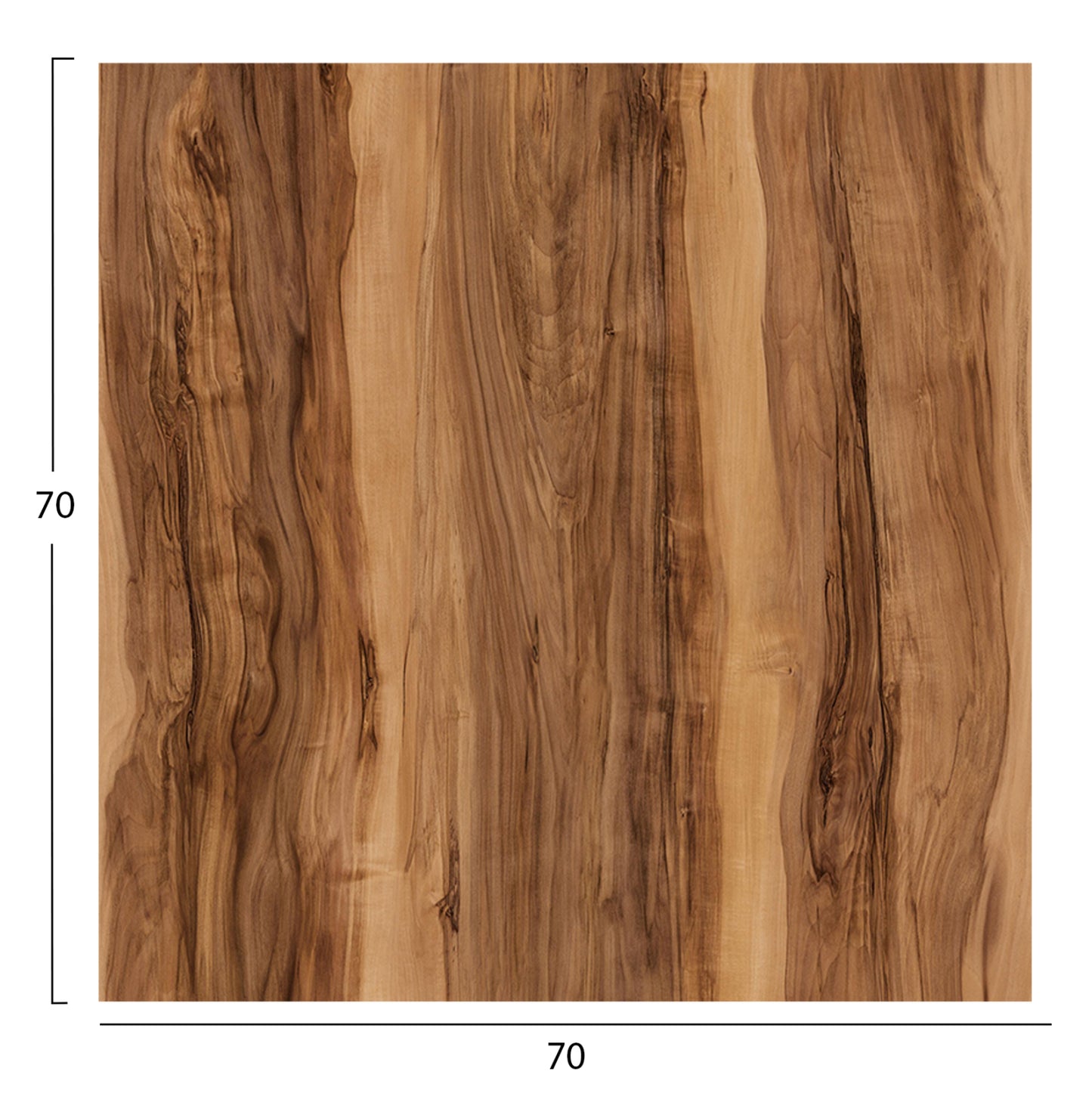 Square Hpl Tabletop Hm5838.30 Indian Sheesham 70x70cm.