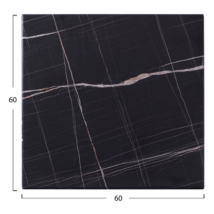 Tabletop Made Of Werzalit Square Black Marble-look  741 Fb95229.13 60x60cm