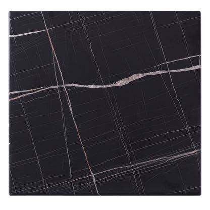 Tabletop Made Of Werzalit Square Black Marble-look  741 Fb95229.13 60x60cm
