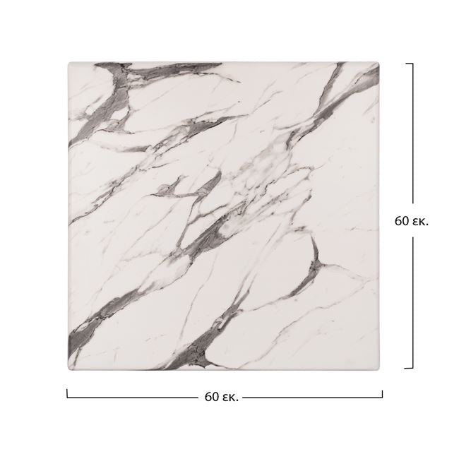Table Desktop Werzalit 60x60 Marble White-grey 5657 Hm5229.11