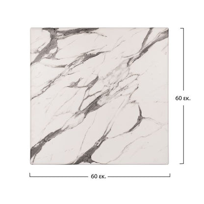 Table Desktop Werzalit 60x60 Marble White-grey 5657 Hm5229.11