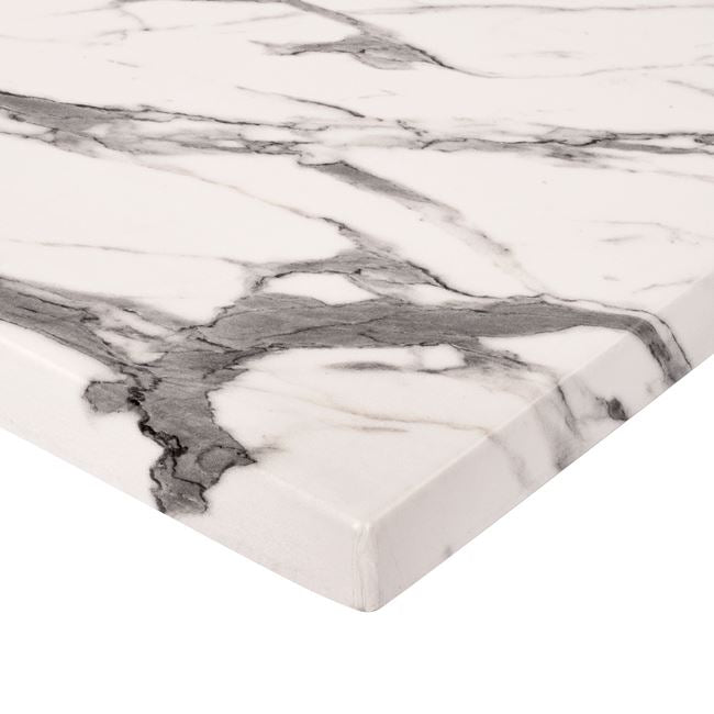 Table Desktop Werzalit 60x60 Marble White-grey 5657 Hm5229.11