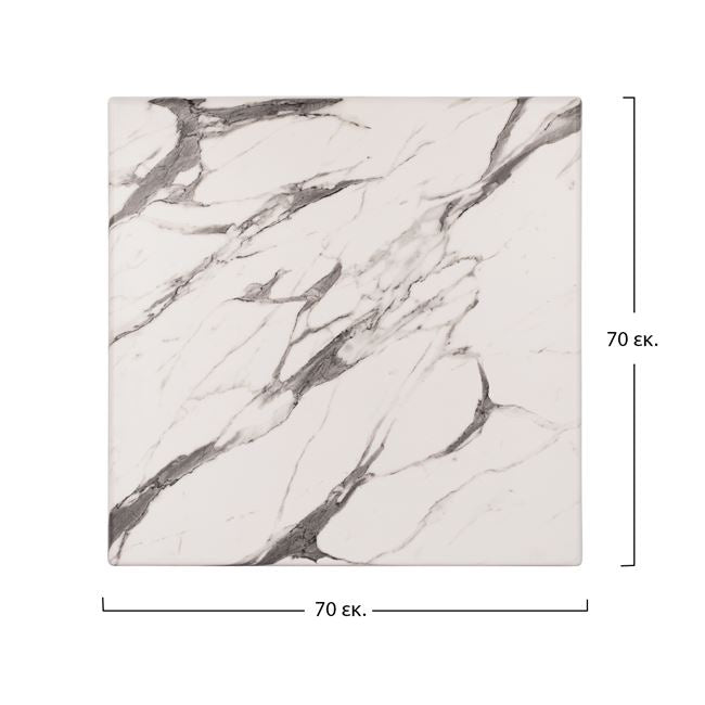 Table Desktop Werzalit 70x70 Marble White-grey 5657 Hm5230.11