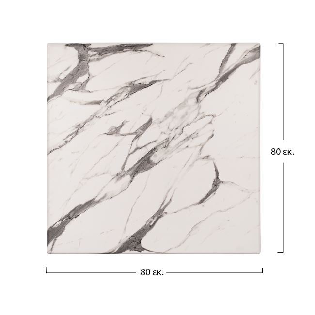 Table Desktop Werzalit 80x80 Marble White-grey 5654 Hm5231.11