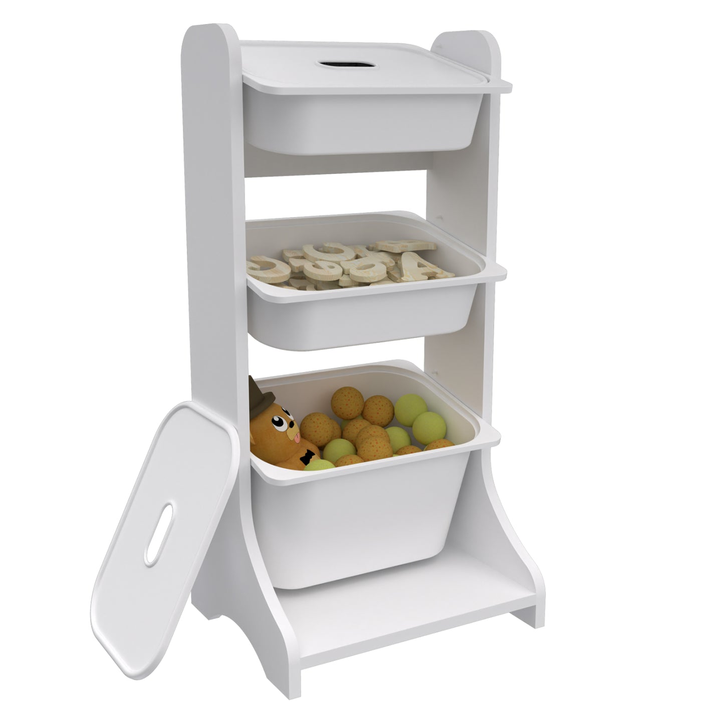 Storage Furniture Fred Hm18207.01 White Melamine 44x35x90hcm.